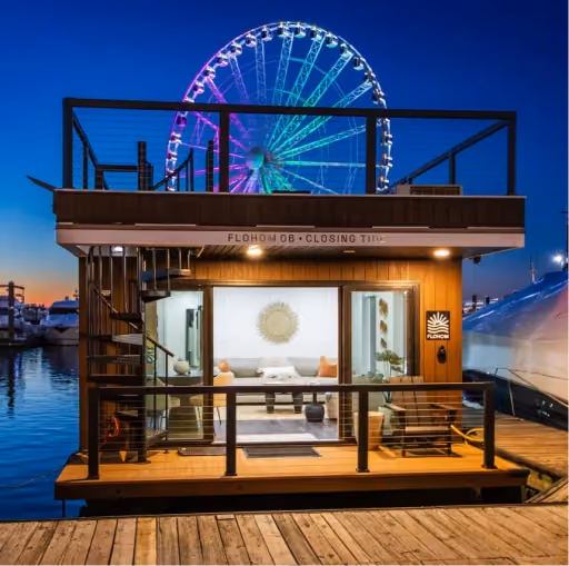 Rooftop deck overlooking the Capital Wheel